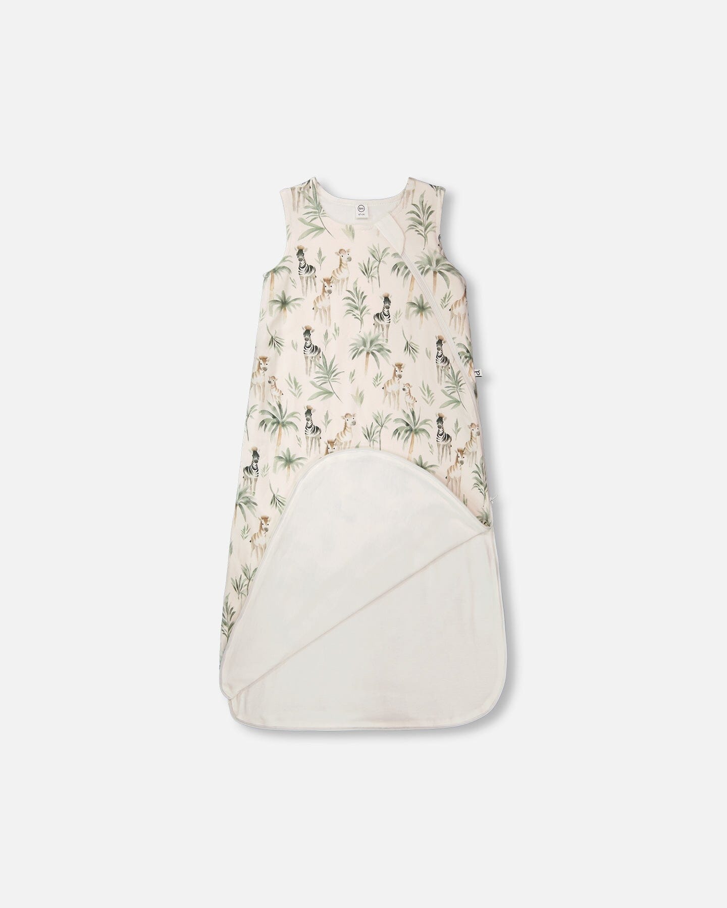 Organic Cotton Jersey Muslin Sleep Sack Beige Zebra Print