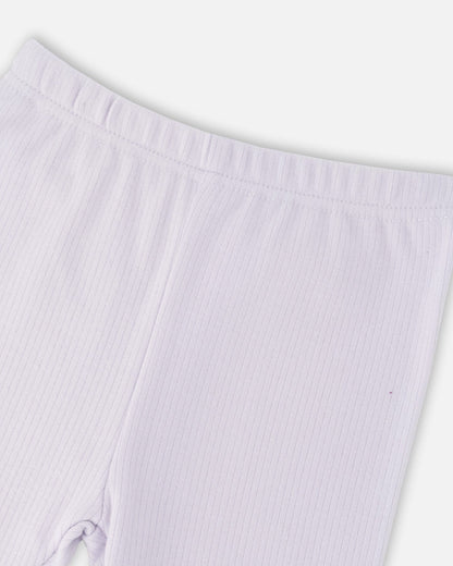 Cotton Muslin Tunic And Rib Jersey Leggings Set Pink Printed Berries And Lilac