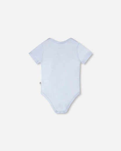 Evolutive Organic Cotton Jersey Onesie Sky Blue