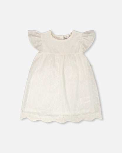 Printed Poplin Dress Off-White