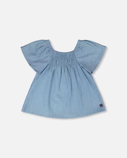 Blue Chambray Top