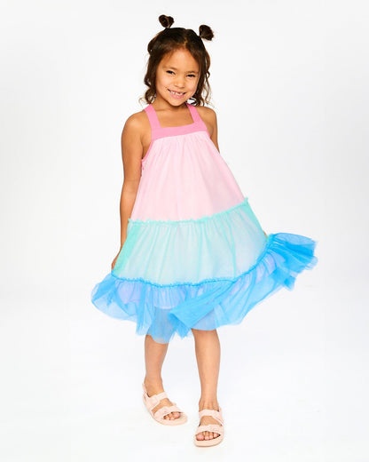 Mesh Dress Pink And Blue