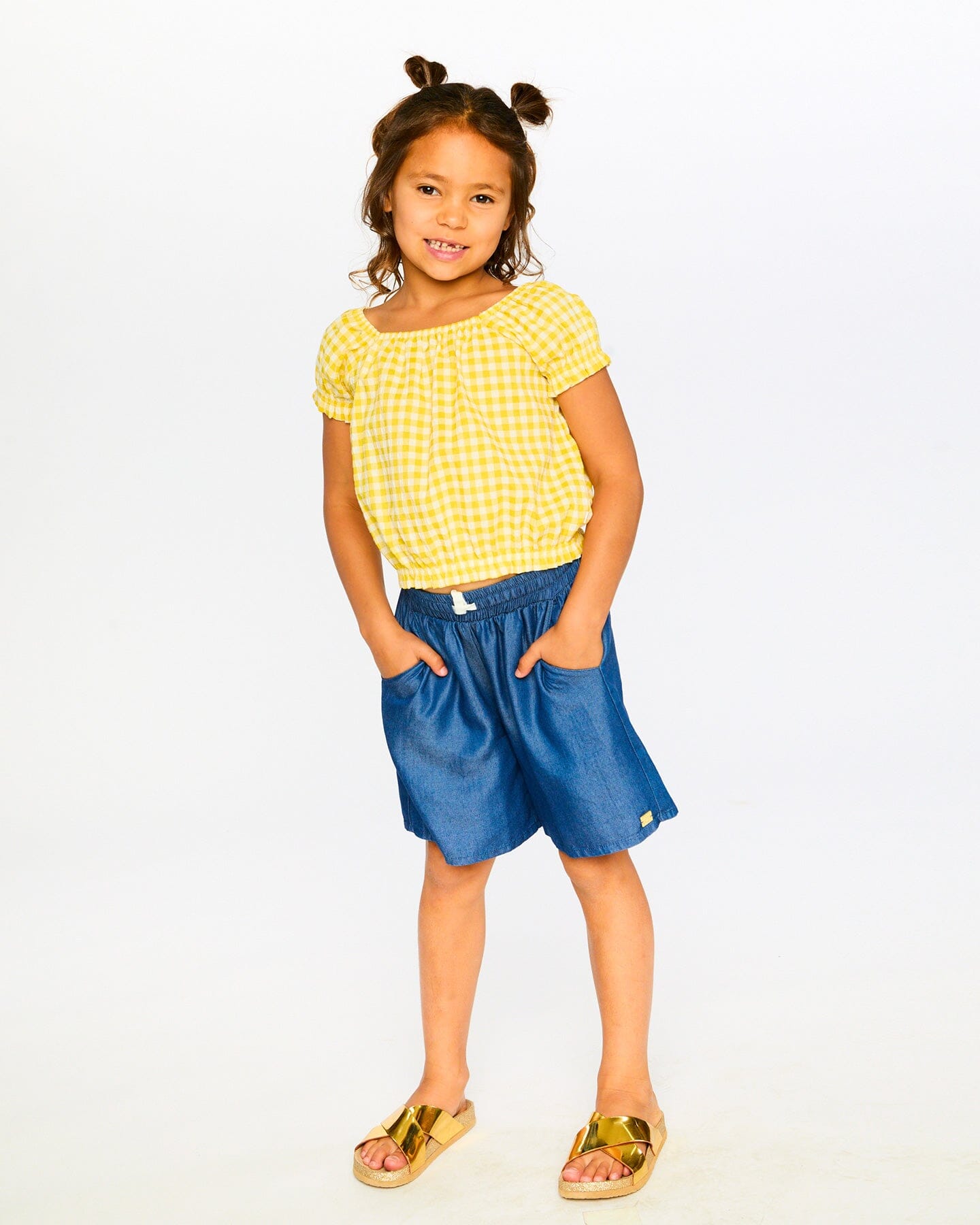 Haut paysan vichy jaune