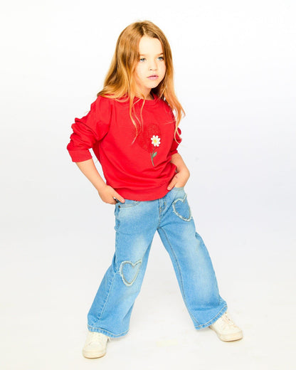 French Terry Sweatshirt Red
