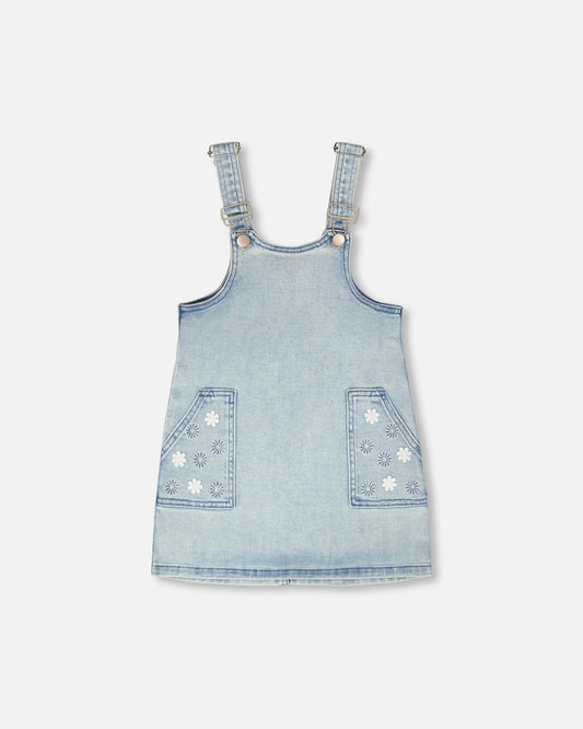 Robe salopette en jean bleu clair