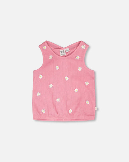 Crinkle Jersey Tank Top Pink