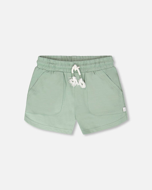 Organic Cotton Jersey Shorts Sage Green