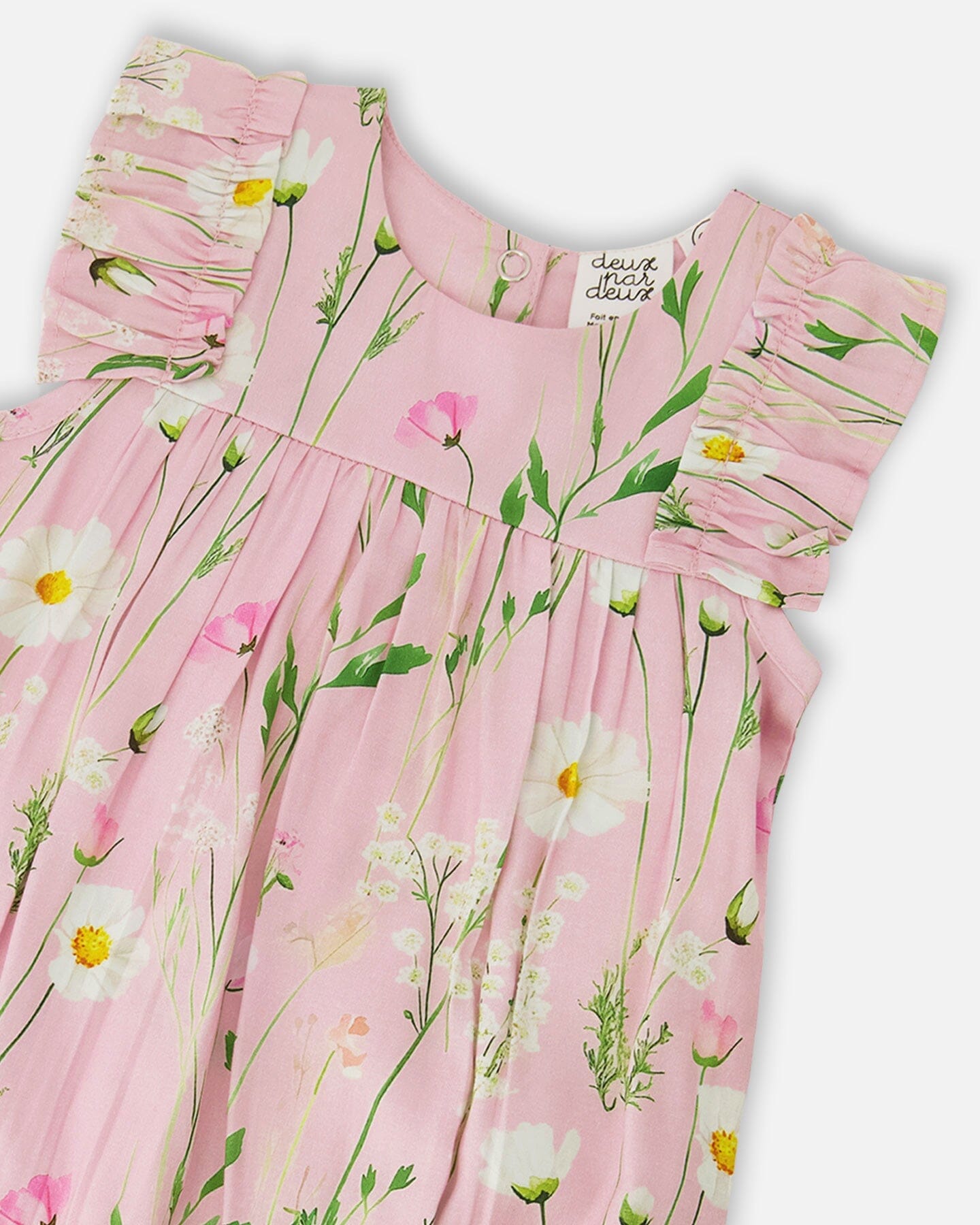 Viscose Romper Pink Printed Flowers