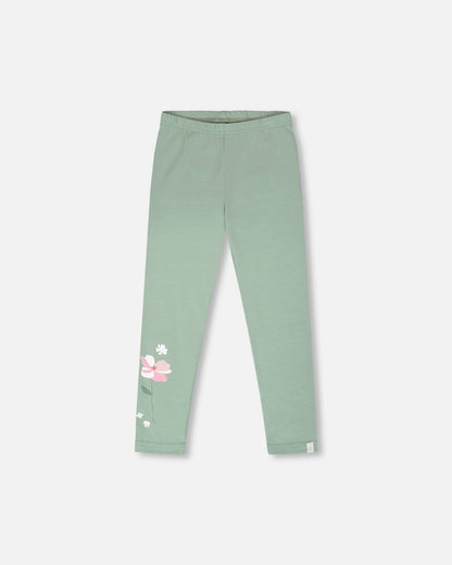 Organic Cotton Jersey Leggings Sage Green
