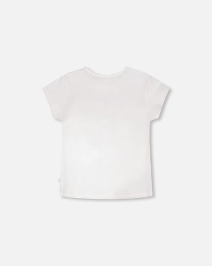 T-shirt en jersey de coton biologique blanc cassé