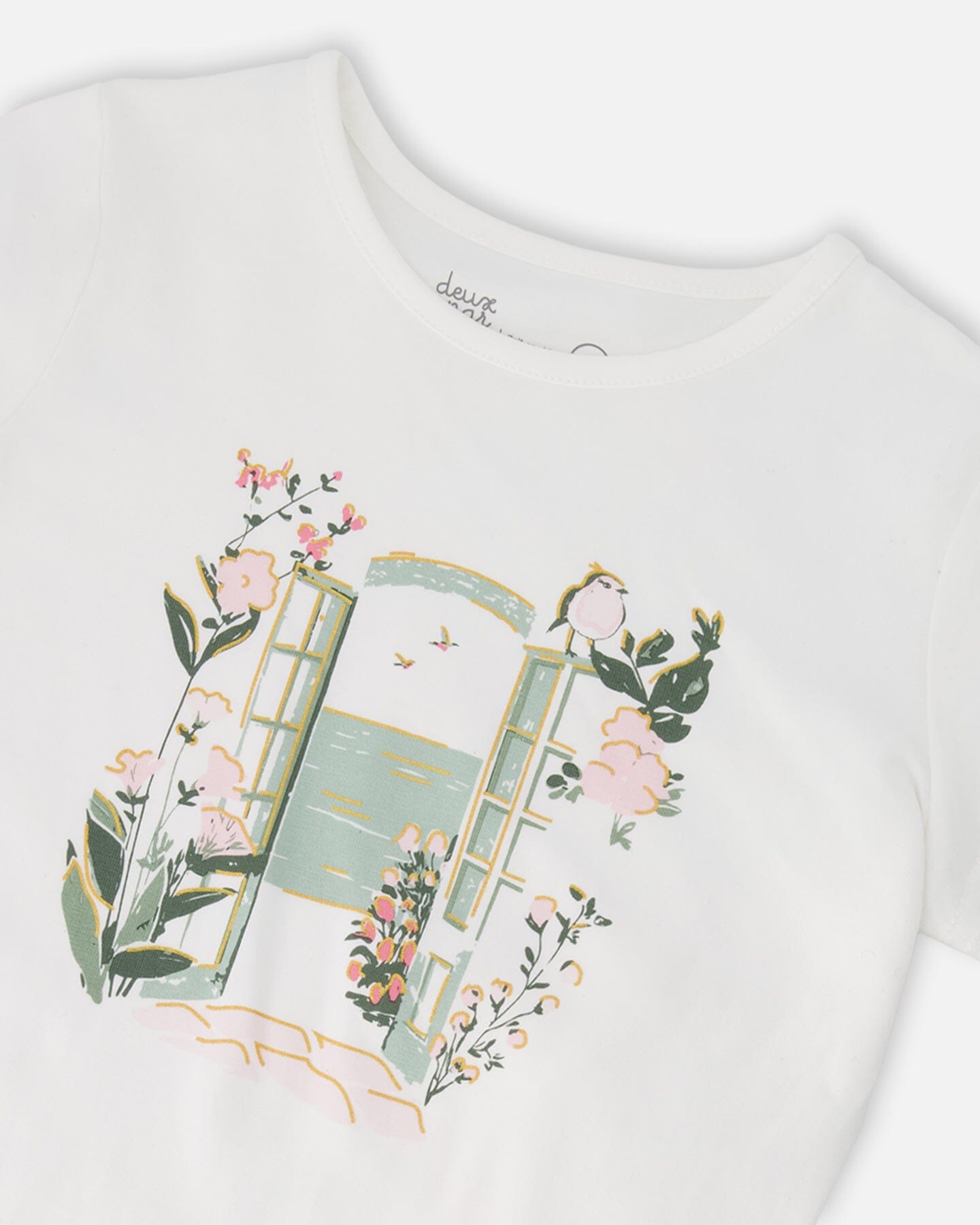 T-shirt en jersey de coton biologique blanc cassé