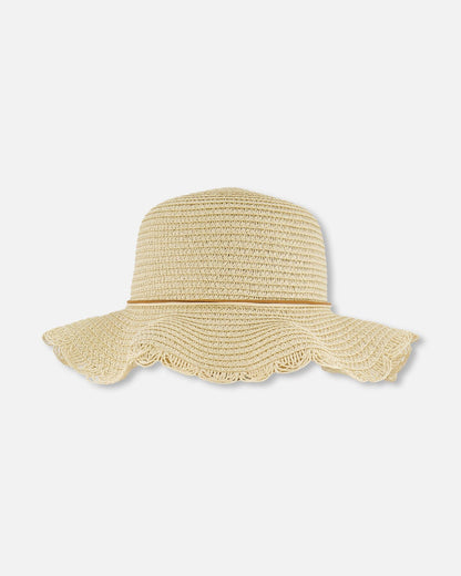 Flower Straw Hat Beige