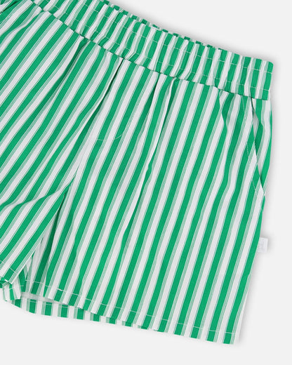 Striped Shorts Green