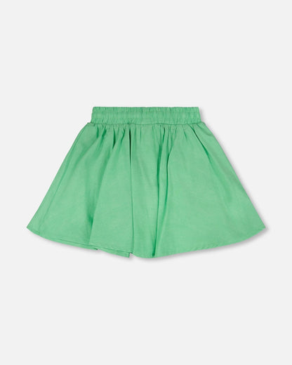 Organic Cotton Skort With Embroidery Green