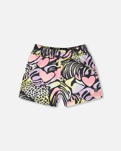 French Terry Shorts Black Multicolor