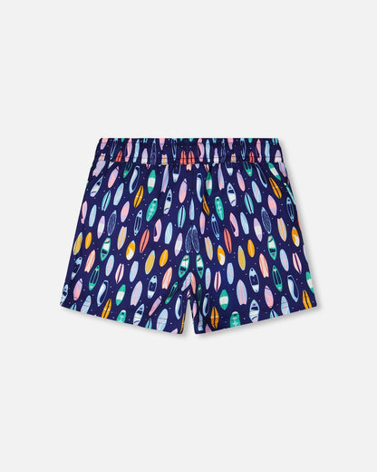 Boardshorts Blue Surfboard Print