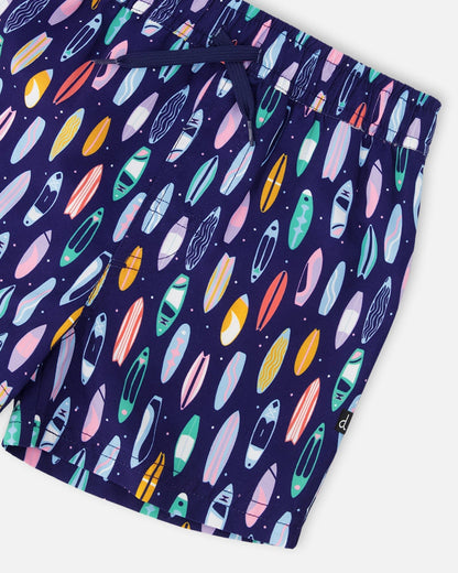 Boardshorts Blue Surfboard Print