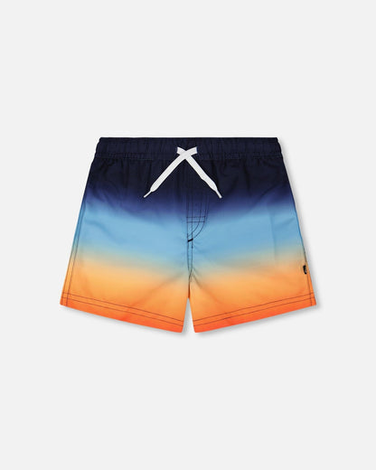 Swim Trunks Blue And Orange Gradient
