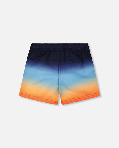 Swim Trunks Blue And Orange Gradient