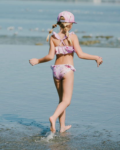 Two-Piece Swimsuit Purple Flower Print