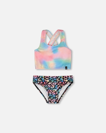 Maillot de bain deux pièces multicolore