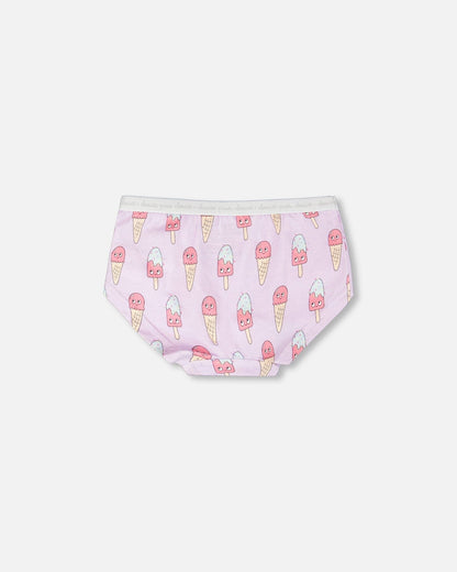 Organic Cotton Boyshort Panty Lilac Printed Ice Creams