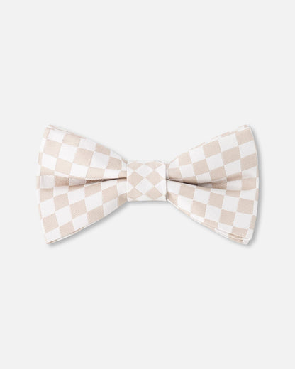 Bow Tie White And Sand Check