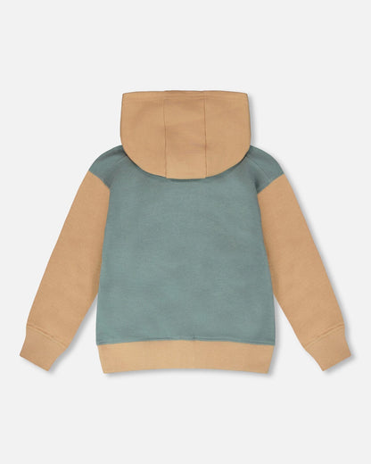 Hooded French Terry Cardigan Mint Green