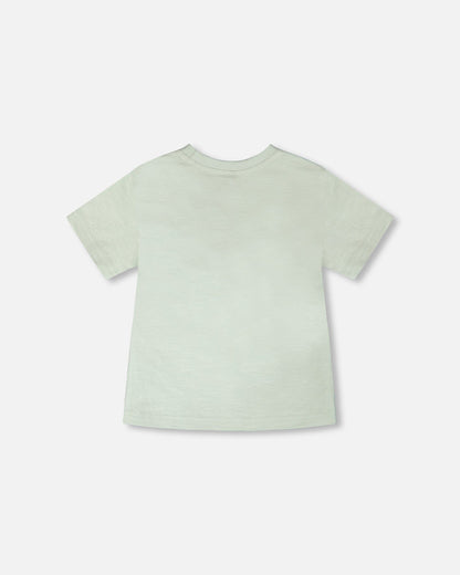 Organic Cotton T-Shirt Mint Green Safari Print