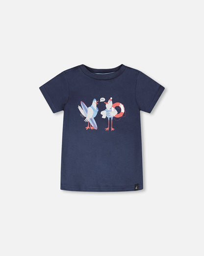 Organic Cotton Short Sleeve T-Shirt Blue