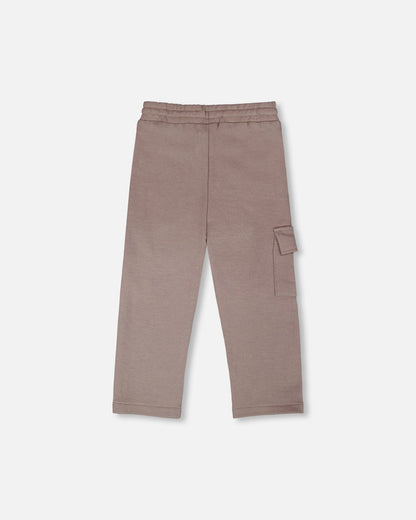 French Terry Sweatpants With Cargo Pocket Taupe
