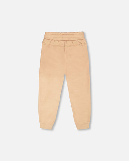 French Terry Sweatpants With Cross Seams Beige