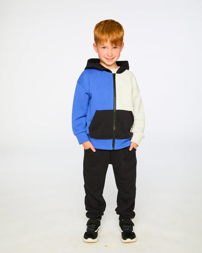 French Terry Sweatpants With Cross Seams Black
