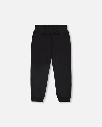 French Terry Sweatpants With Cross Seams Black