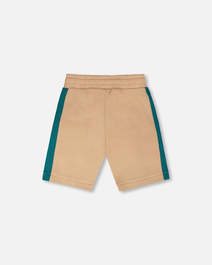 Sporty French Terry Shorts Beige