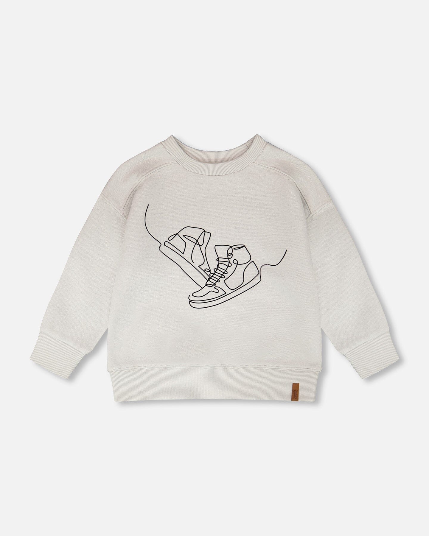 Sweat-shirt en molleton bouclette gris pâle