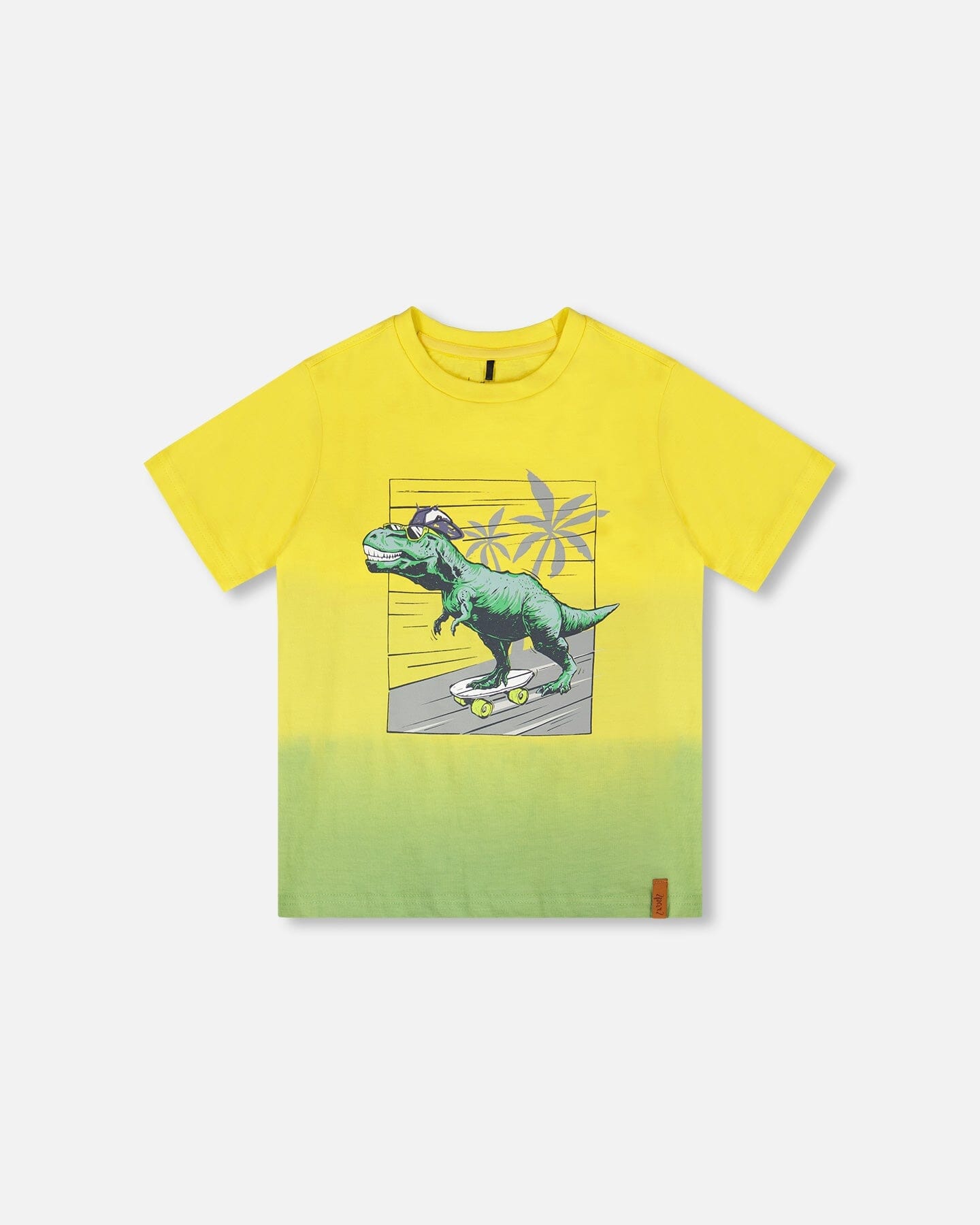 T-shirt en jersey de coton biologique imprimé jaune