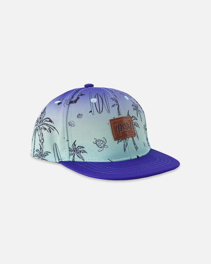 Casquette Imprimé Plage Bleu