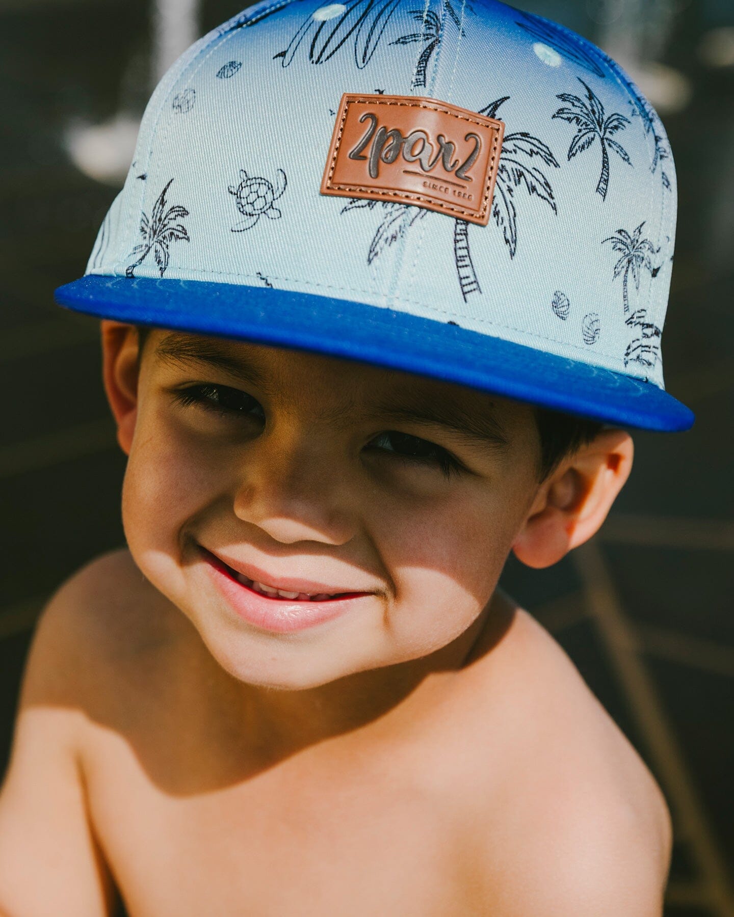 Casquette Imprimé Plage Bleu