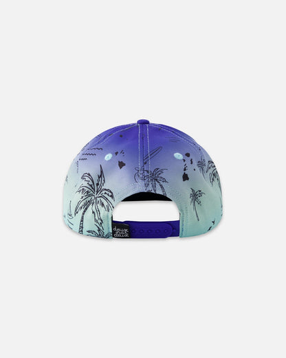 Casquette Imprimé Plage Bleu