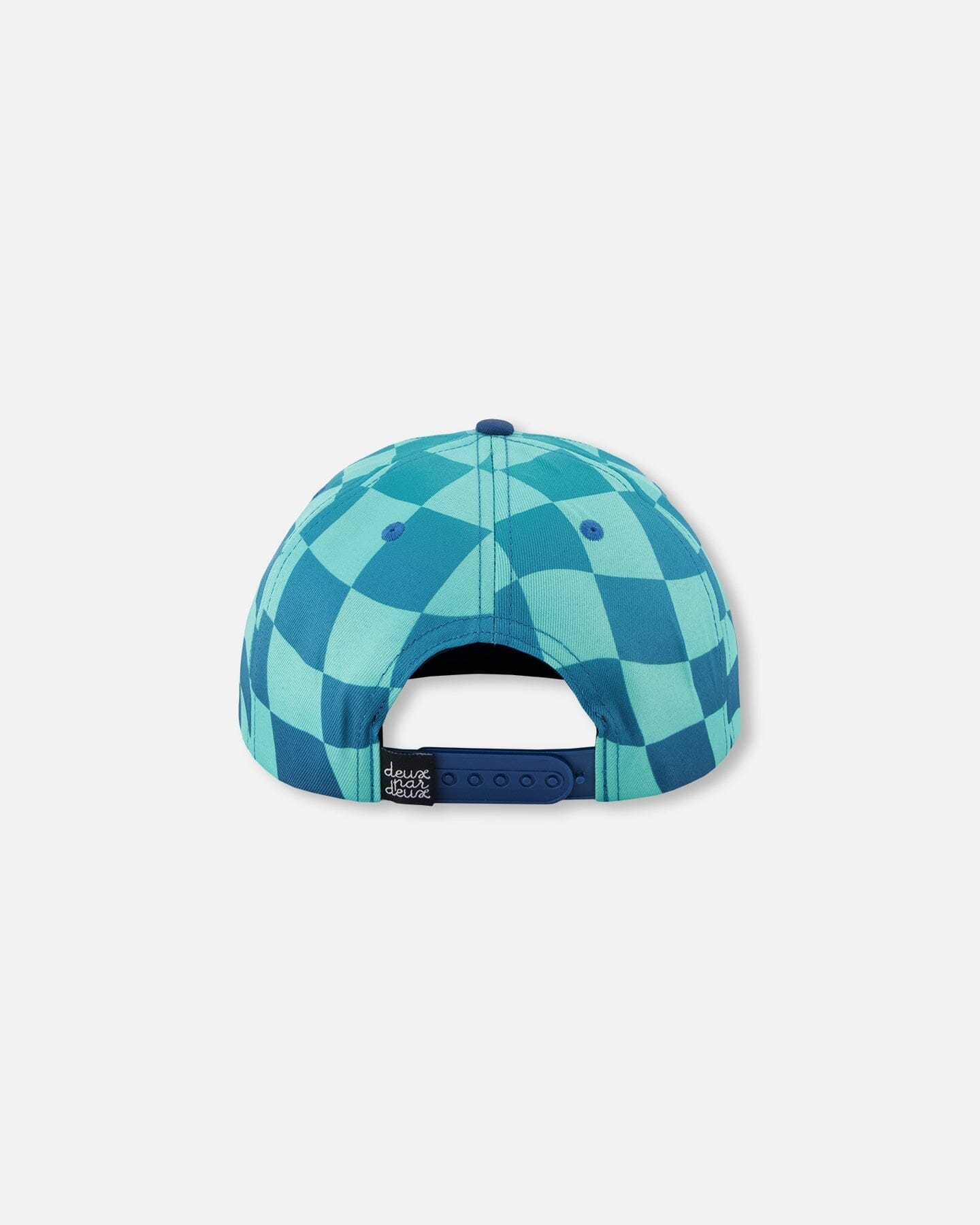 Casquette à carreaux imprimés turquoise