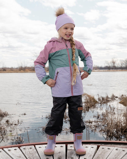 Stretch Jersey Hat Purple With Pompom