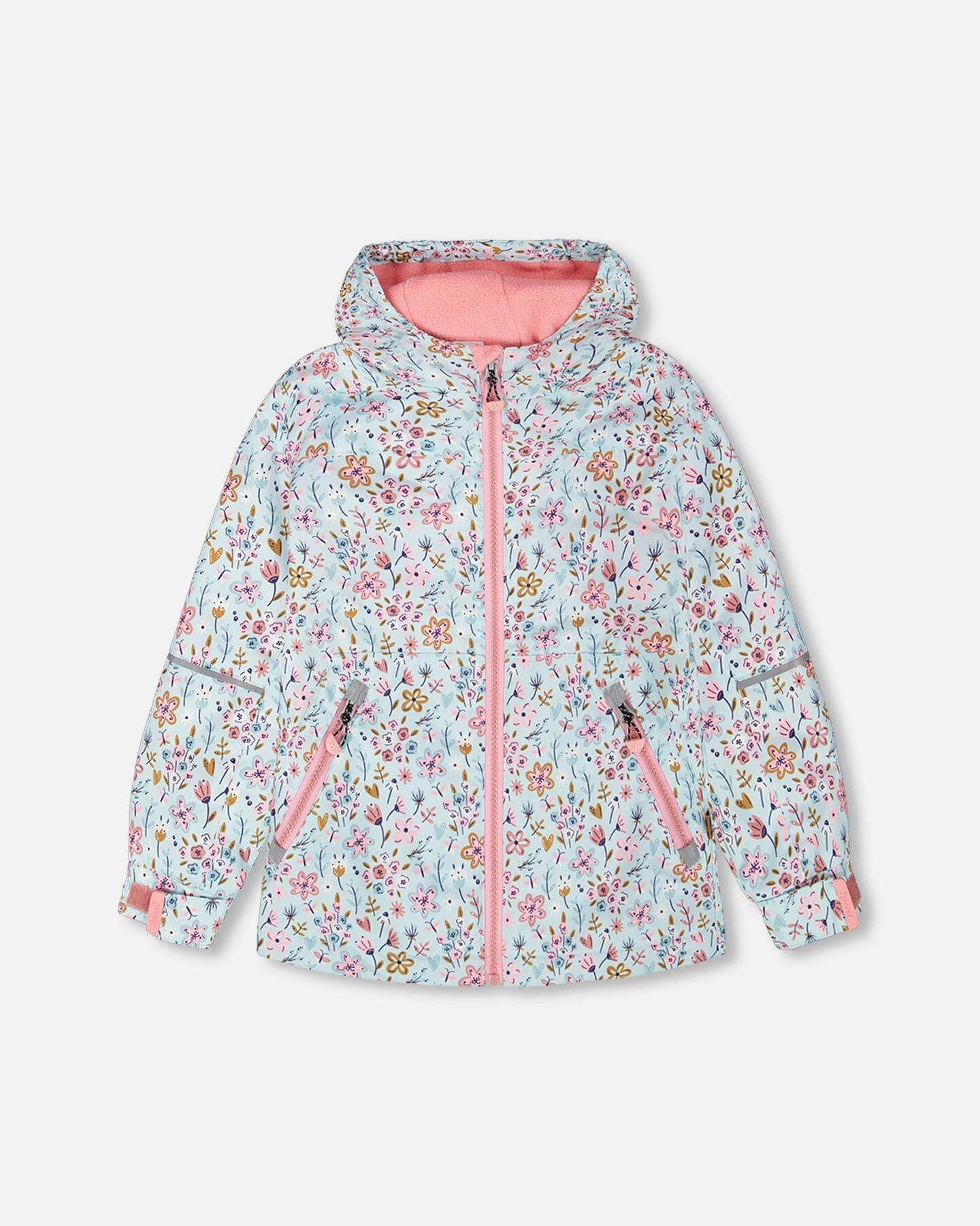 Mid-Season Jacket Blue Mini Flower Print