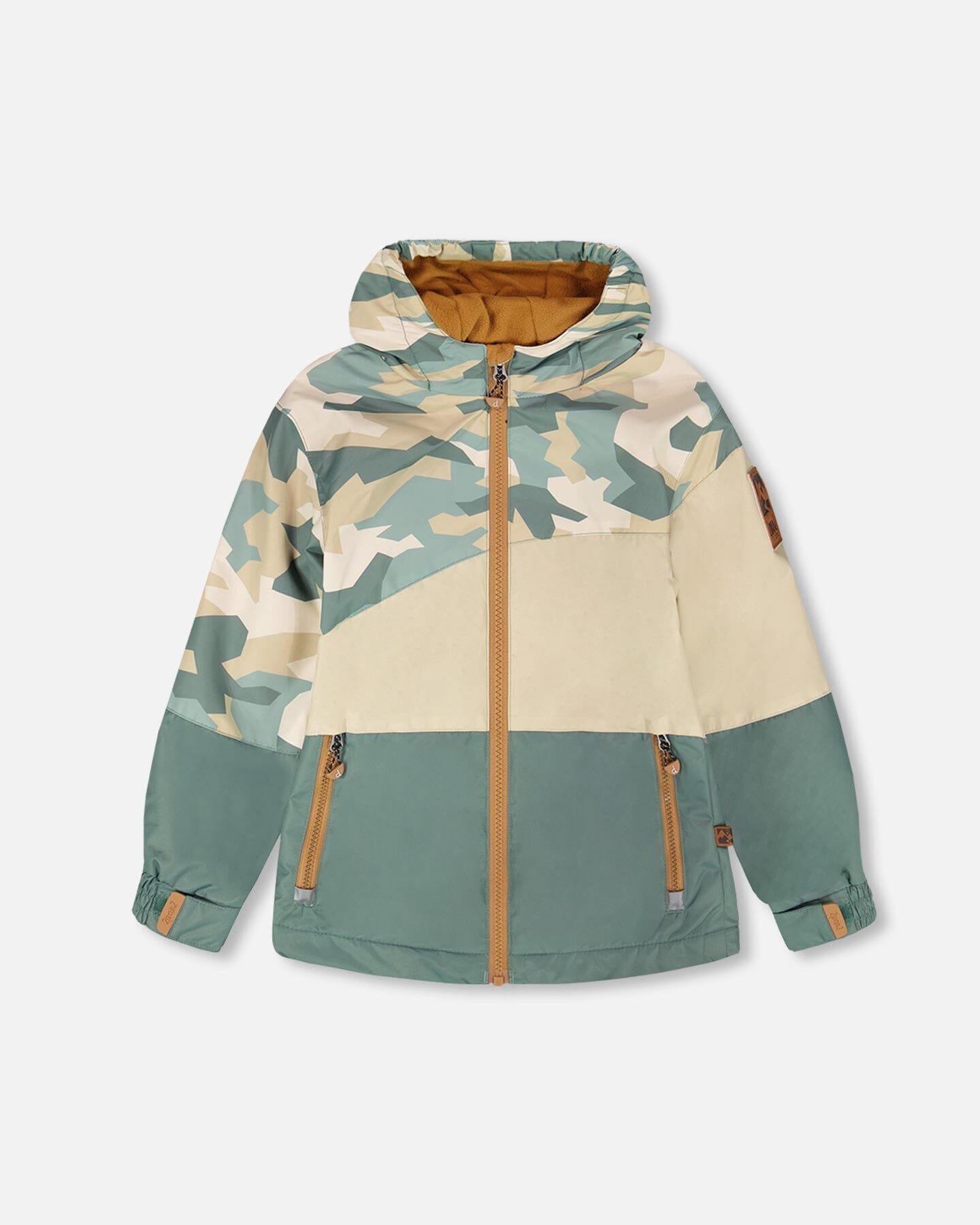 Mid-Season Jacket Green Camouflage Print
