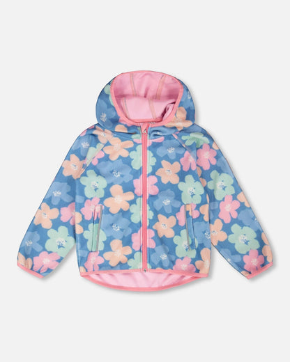 Windfleece Jacket Blue Flower Print