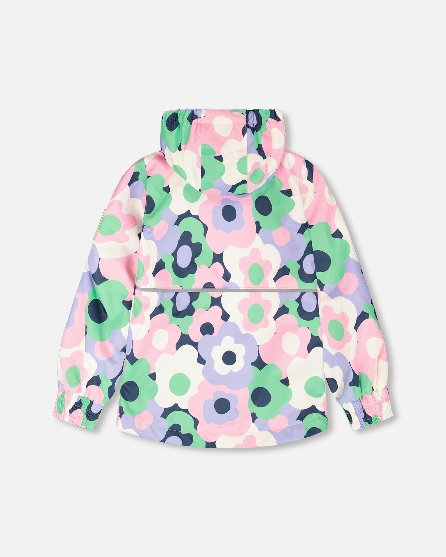 Two-Piece Mid-Season Outerwear Set Black Printed Flowers