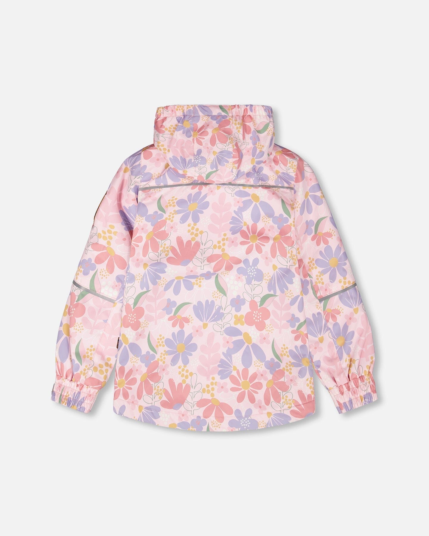 Two-Piece Mid-Season Outerwear Set Pink Flower Print