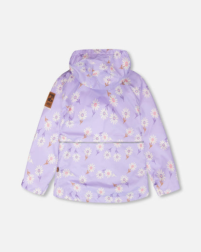 Ensemble 3-en-1 deux pièces de mi-saison motif marguerites violettes
