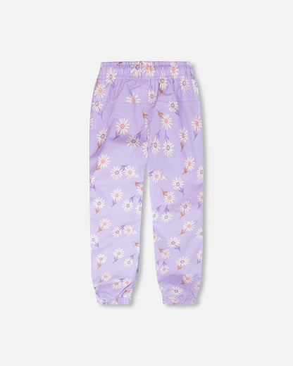 Ensemble 3-en-1 deux pièces de mi-saison motif marguerites violettes
