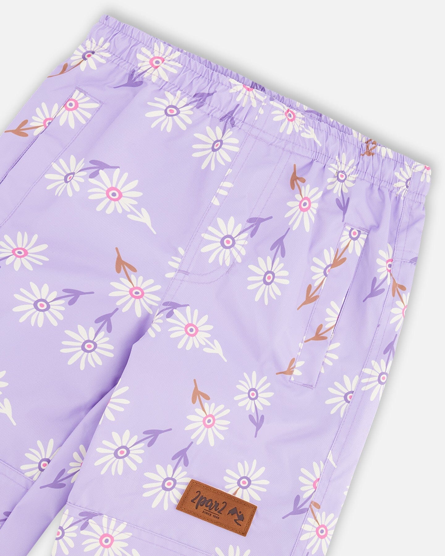 Ensemble 3-en-1 deux pièces de mi-saison motif marguerites violettes